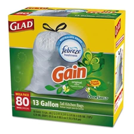 Clorox OdorShield Drawstring Bag, White - 13 gal CLO78750CT